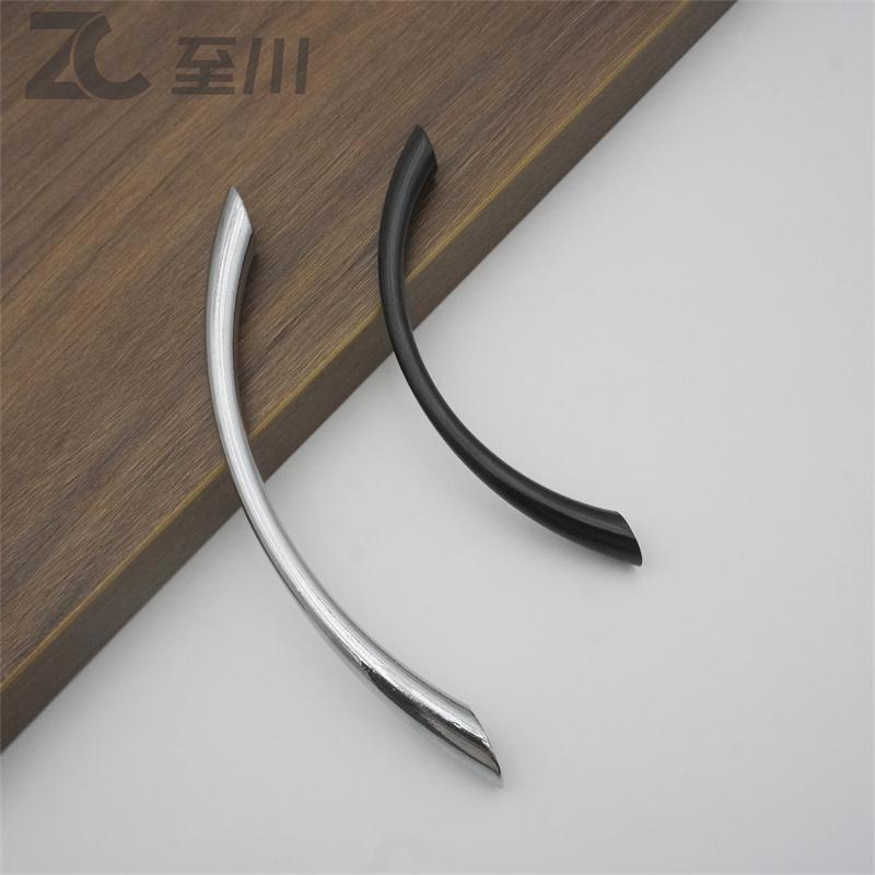 Hot Sale Modern Solid LS009  Zinc Alloy Handle Furniture hardware Black cupboard cabinet handles