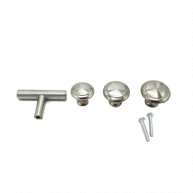 Round Long Cabinet Knobs Stainless Steel Drawer Knobs Kitchen Cupboard Pull Handles Furniture Hardware Accessories