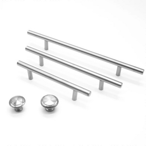 Round Long Cabinet Knobs Stainless Steel Drawer Knobs Kitchen Cupboard Pull Handles Furniture Hardware Accessories