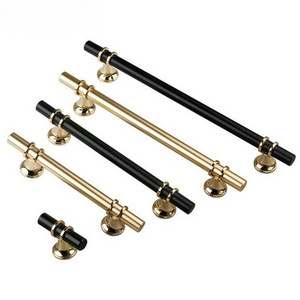 Aluminum alloy cabinet door handle  drawer  wardrobe door handle  furniture hardware black gold handle