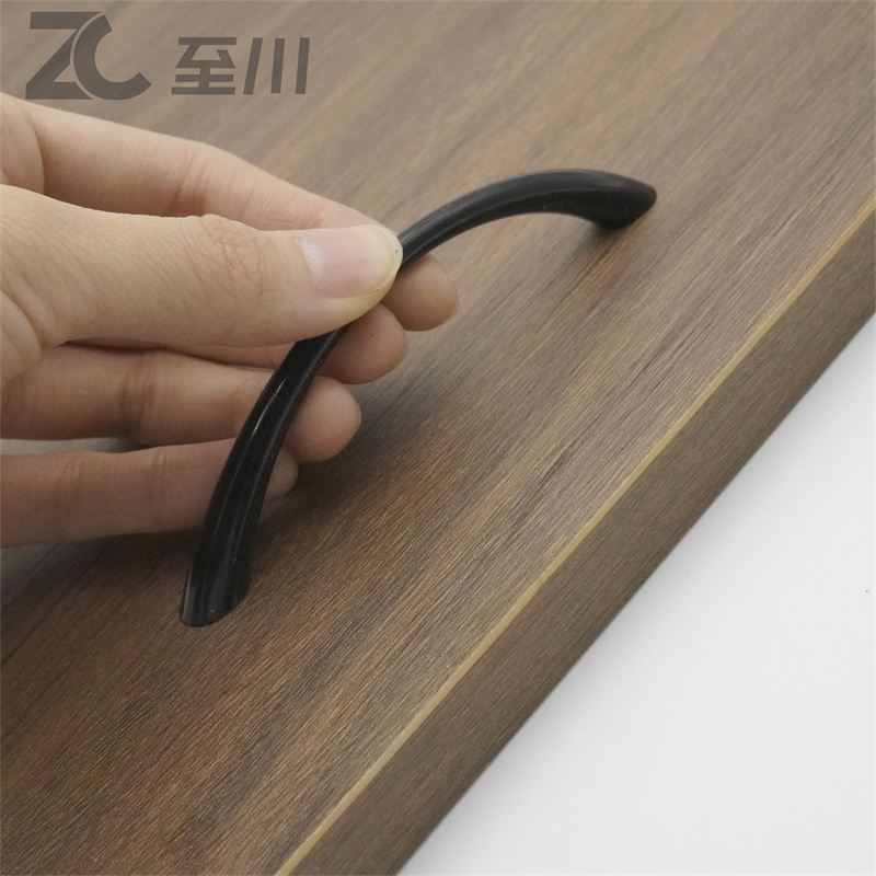 Hot Sale Modern Solid LS009  Zinc Alloy Handle Furniture hardware Black cupboard cabinet handles