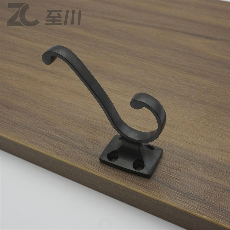 Zinc Coat Hooks Hardware Towel Hooks for Hanging Coats No Rust Black Robe Hooks with Screw