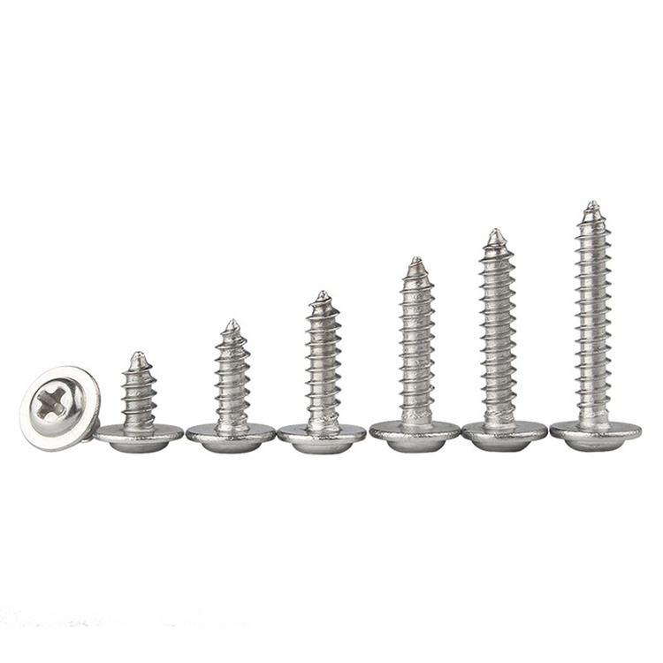 Custom Concrete Security Building Screw Metal Stainless Steel Round Head Self-tapping Screws With Washer