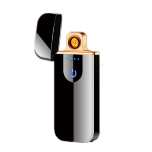 Hot Sales Zinc Alloy Windproof Rechargeable Torch Usb Rechargeable Electric Fingerprint Induction Cigarette Lighter For Smokers