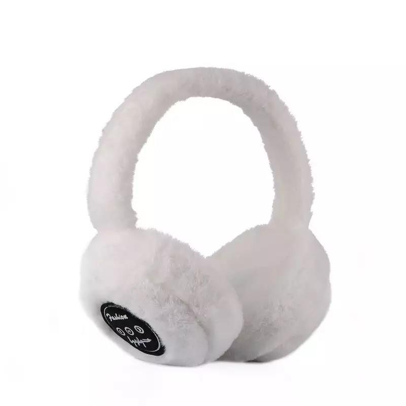 Wholesale Wireless Rabbit Fur Plush Earphones Winter Soft Cute Foldable Fashion Warm Faux Plush Folding Fur Earmuffs Headphones