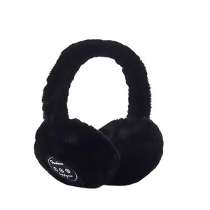 Wholesale Wireless Rabbit Fur Plush Earphones Winter Soft Cute Foldable Fashion Warm Faux Plush Folding Fur Earmuffs Headphones