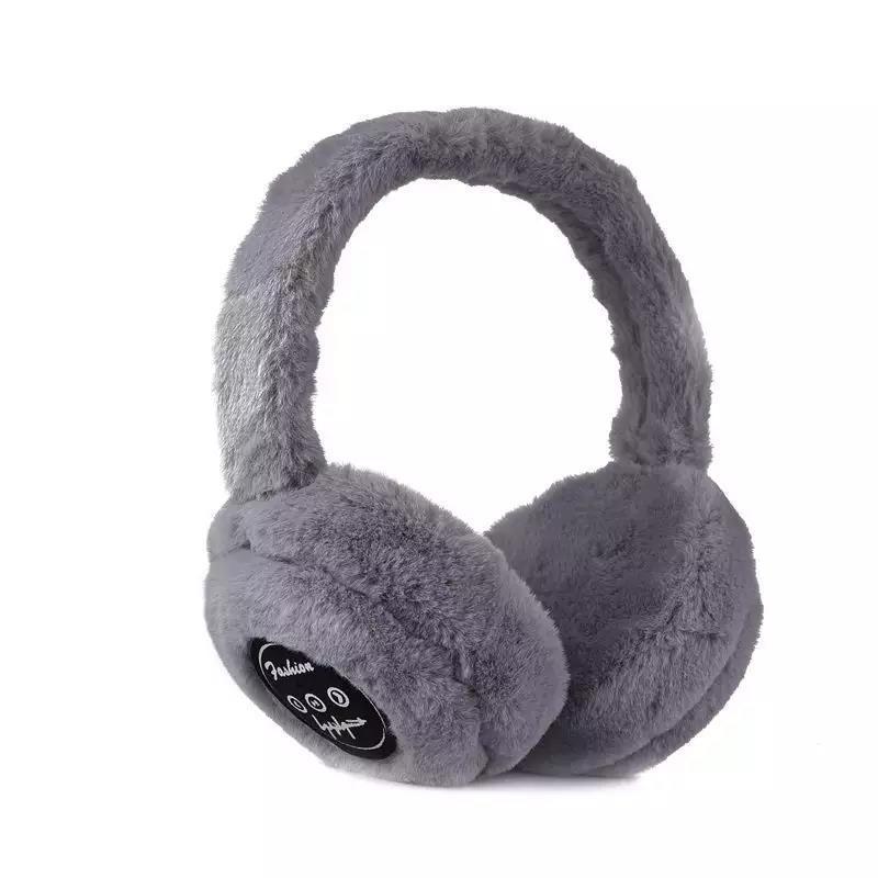 Wholesale Wireless Rabbit Fur Plush Earphones Winter Soft Cute Foldable Fashion Warm Faux Plush Folding Fur Earmuffs Headphones