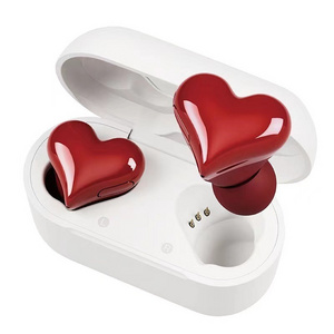 Trending Heart Shaped Headphones Wireless In Ear Noise Cancelling Mini Earphones Girls Love Heartbuds Heart Wireless Earbuds