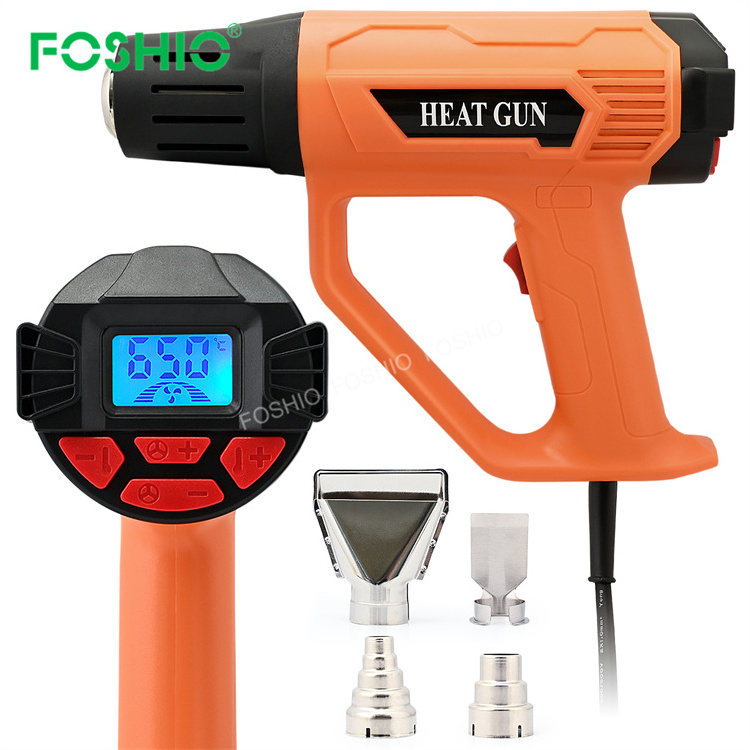 Foshio Customize Logo Lcd Display 2000W Hot Air Heat Air Gun Profesional