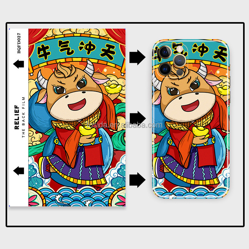 Custom vinyl removable laptop stickers cartoon phone decorative sticker die-cut cell phone case stickers