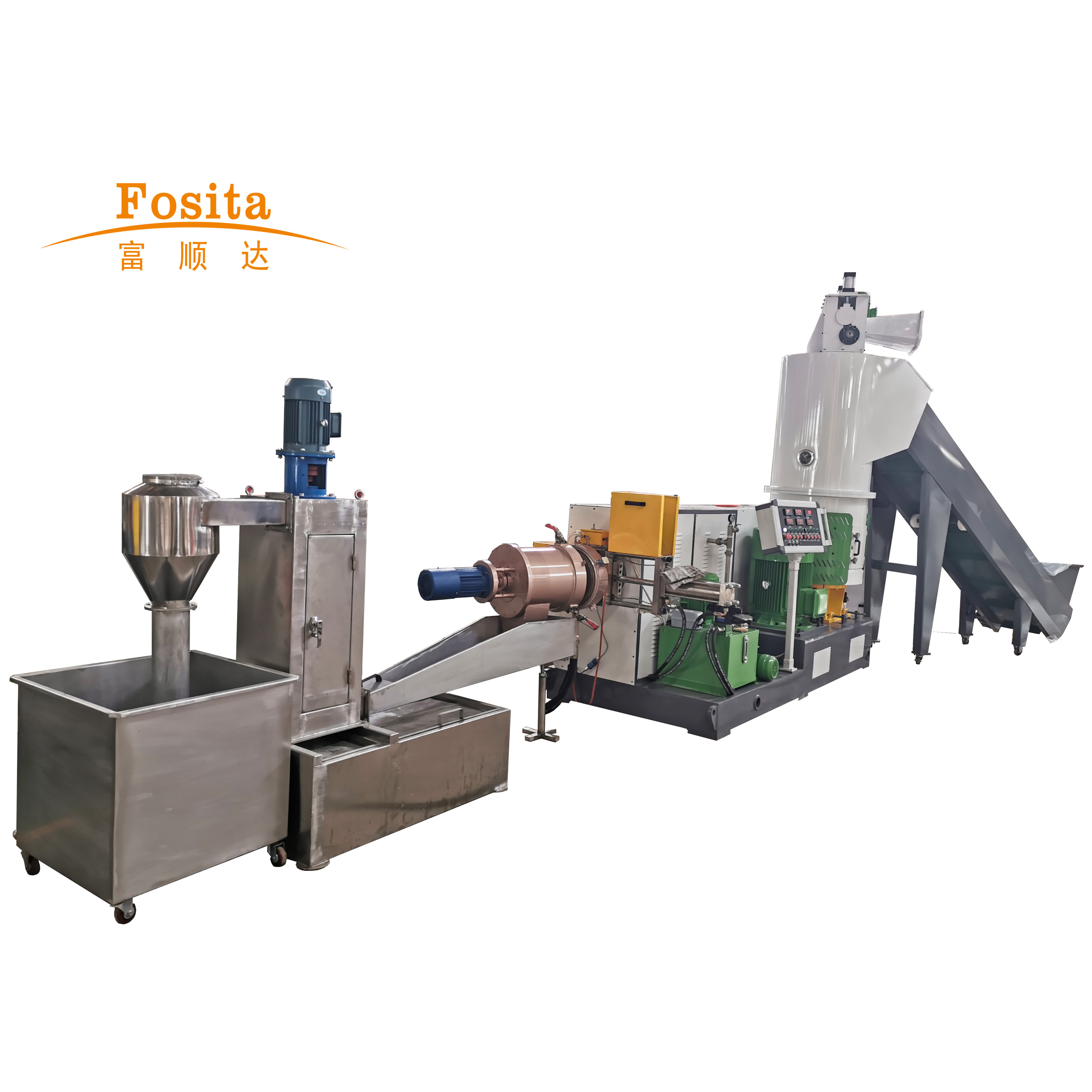 Fosita PP PE film granulating machine  with Compactor Plastic pellet making machine