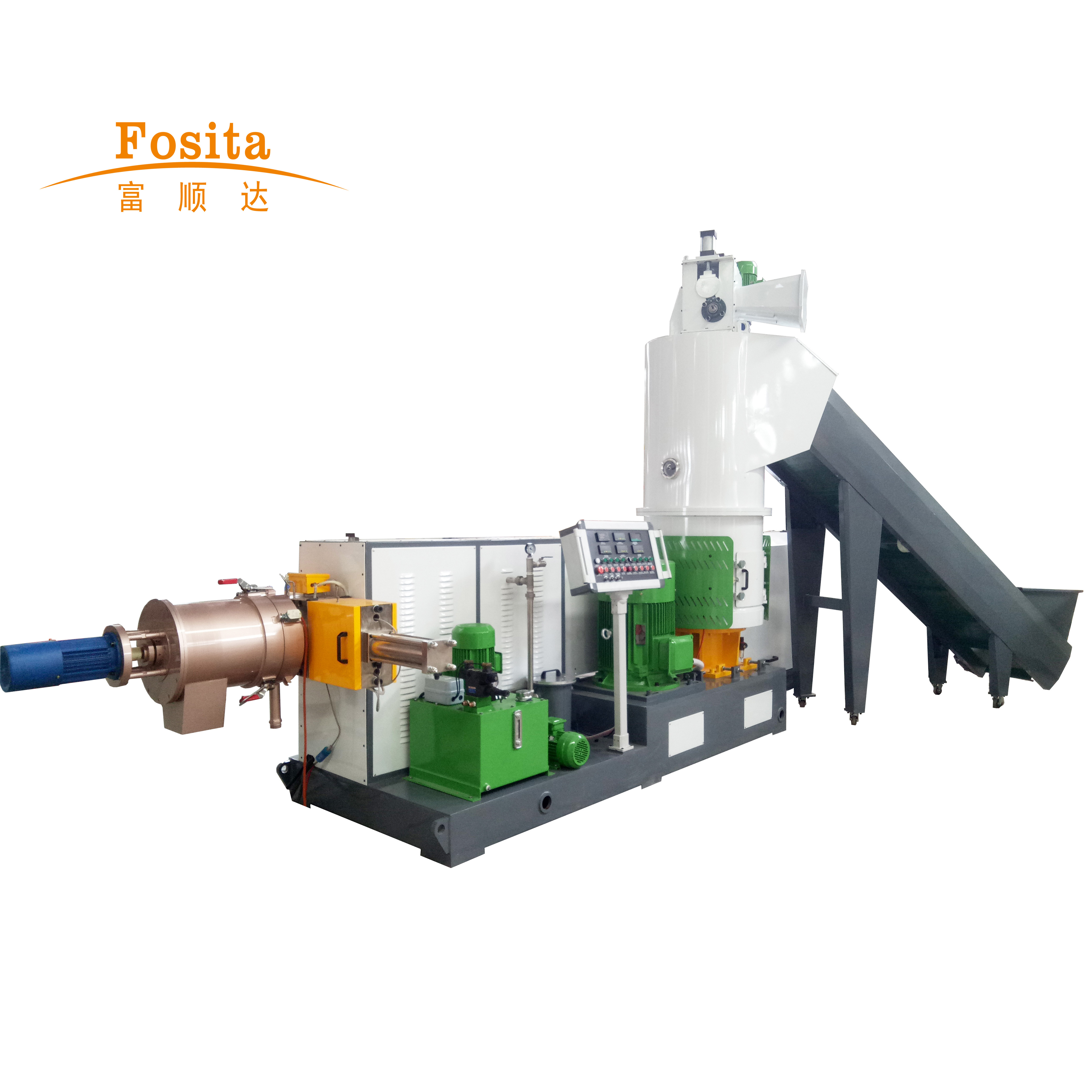 Fosita PP PE film granulating machine  with Compactor Plastic pellet making machine