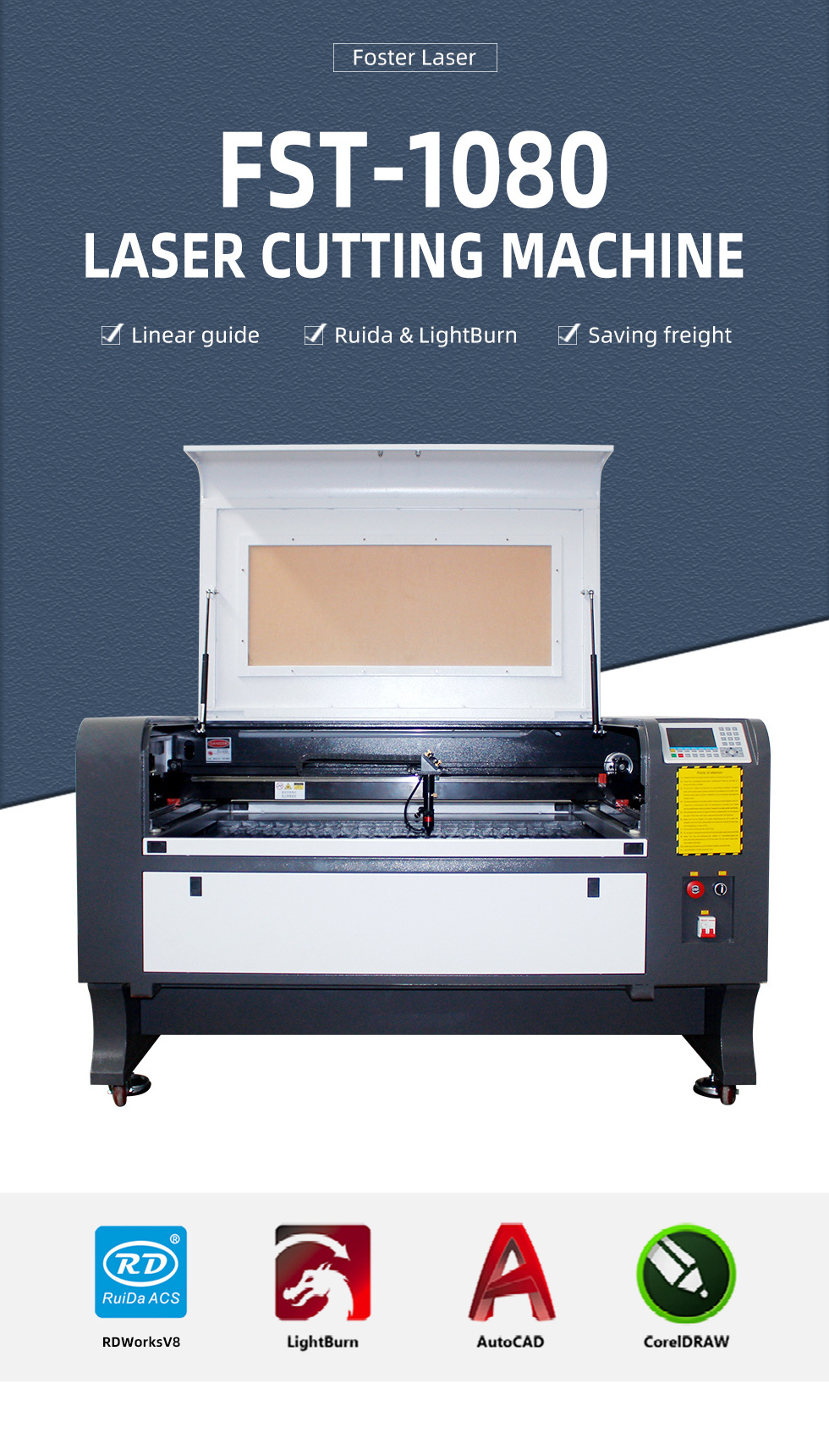 high quality 1080 laser cutting machine foam board 50w 60w 80w 100w 150w laser cutter shoes co2 laser engraving machine