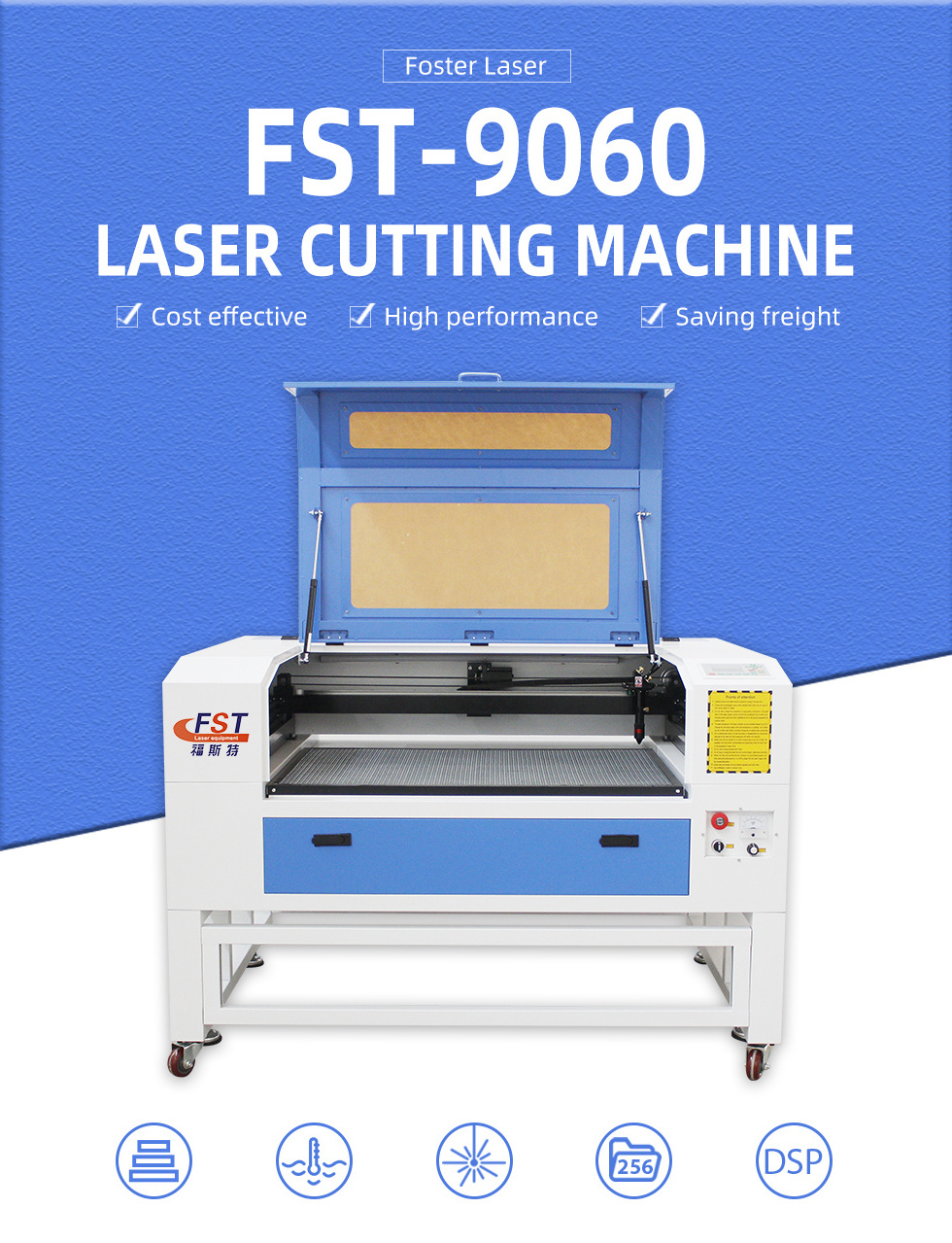 CO2 Laser engraving machine FST 9060 high precision co2 machine 50w 60w 80w 100w 150w laser cutting machine for stone