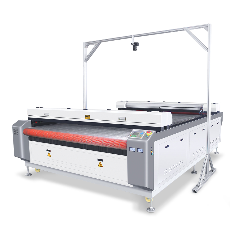 fabric cloth co2 laser cutting machine dual laser heads 1820 100w CCD camera with auto feeding system for nonmetal