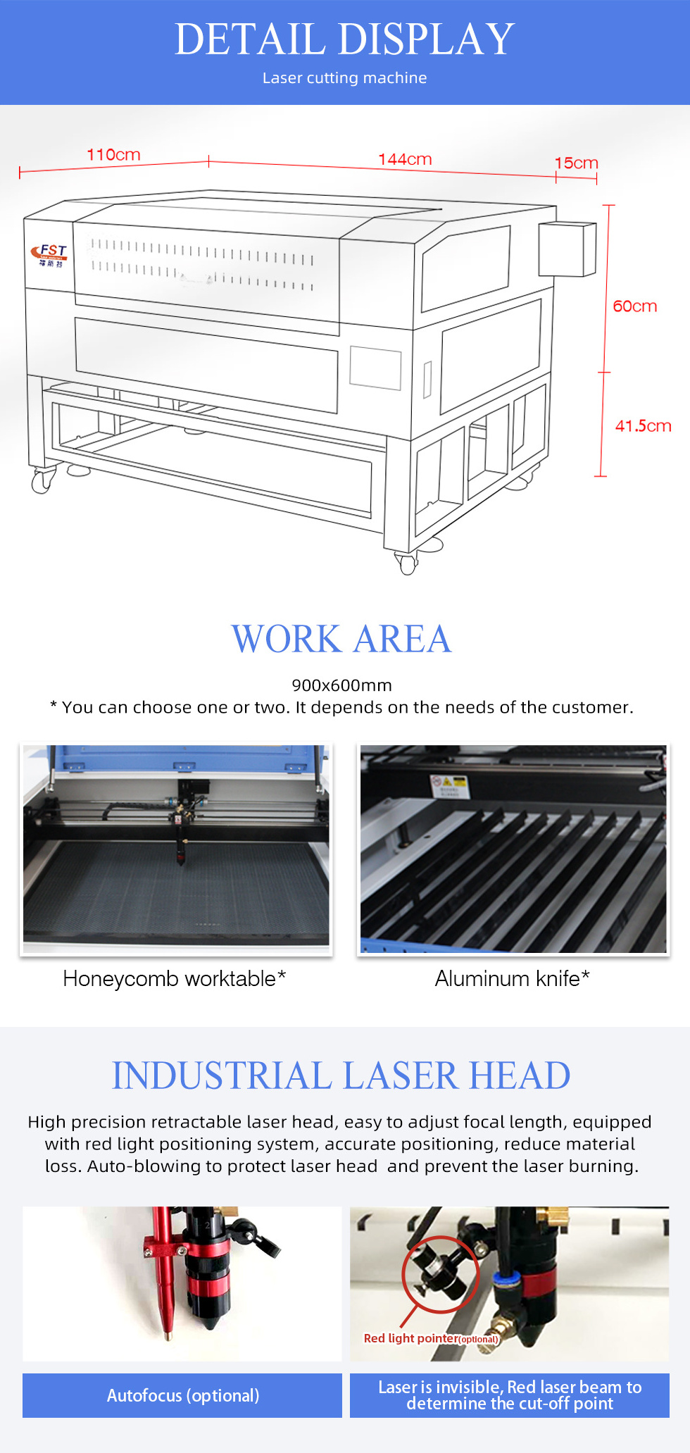 CO2 Laser engraving machine FST 9060 high precision co2 machine 50w 60w 80w 100w 150w laser cutting machine for stone