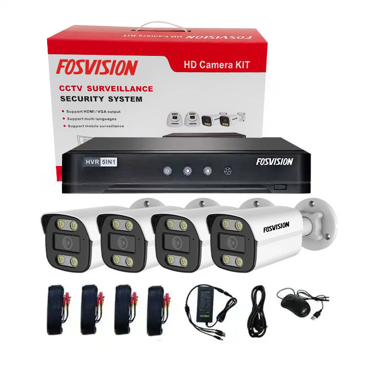 Factory 5MP 4CH Security Set AHD DVR Kit Camera Video Surveillance 4 Channel CCTV security camera system full color fosvision