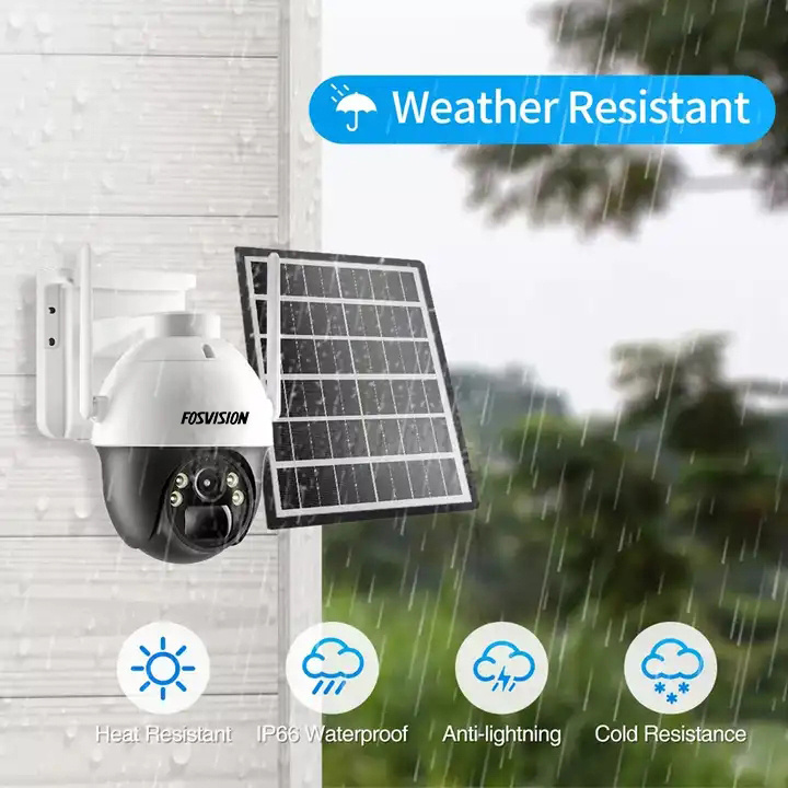 FOSVISION Outdoor 4CH Security Camera System Solar Wireless 4MP  NVR Kit P2p Video Surveillance CCTV Camera System Wifi Kit