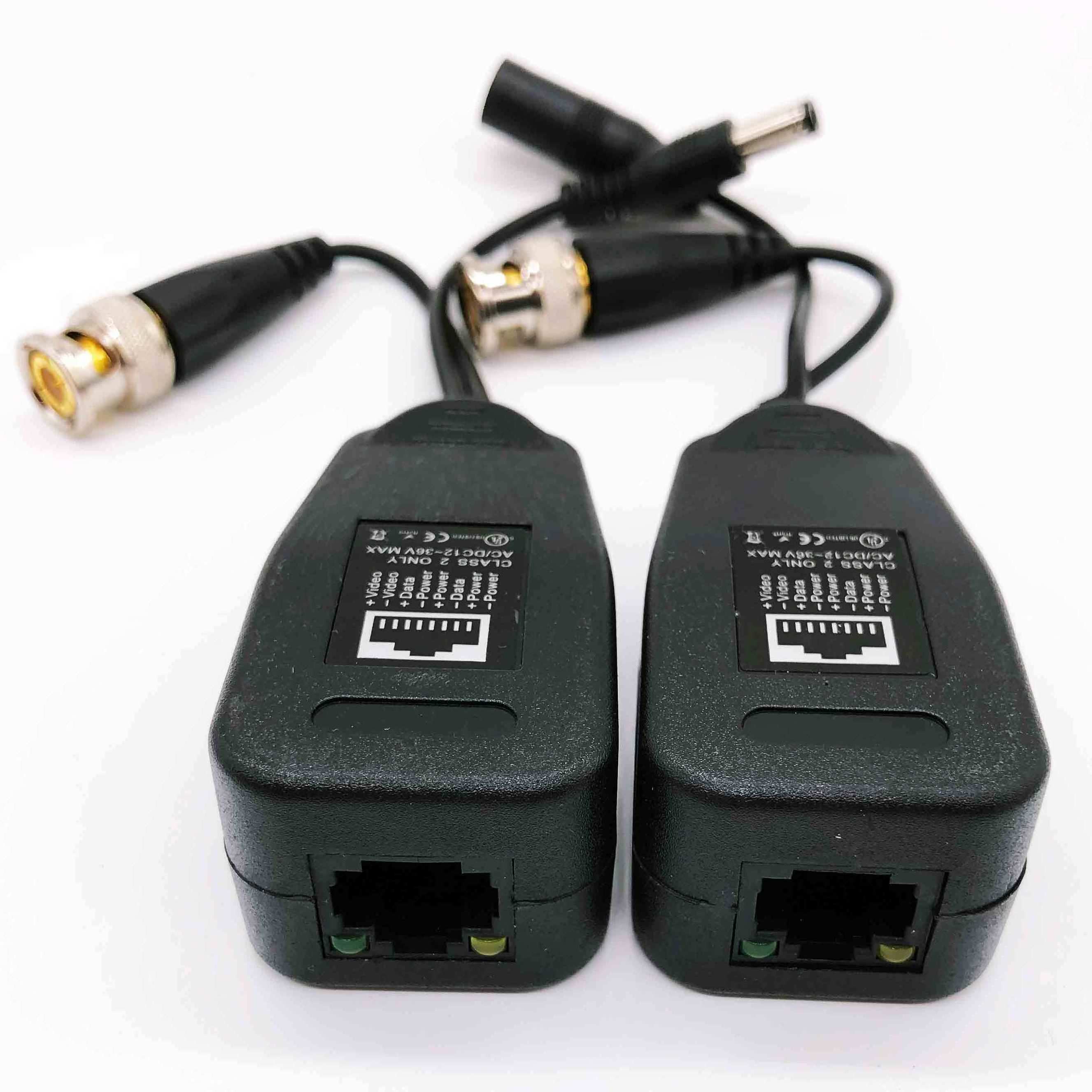 BNC to RJ45 UTP CAT5 Video Data Power Balun For HD CCTV PTZ Camera PVD Connector