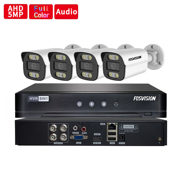 Factory 5MP 4CH Security Set AHD DVR Kit Camera Video Surveillance 4 Channel CCTV security camera system full color fosvision