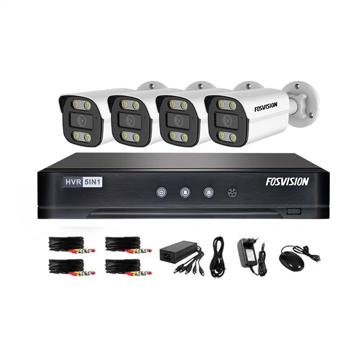 Factory 5MP 4CH Security Set AHD DVR Kit Camera Video Surveillance 4 Channel CCTV security camera system full color fosvision