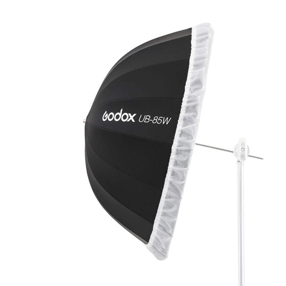 Godox UB-85W 33.5in 85cm Parabolic Black White Reflective Umbrella Studio Light Umbrella with Black Silver Diffuser Cover Cloth