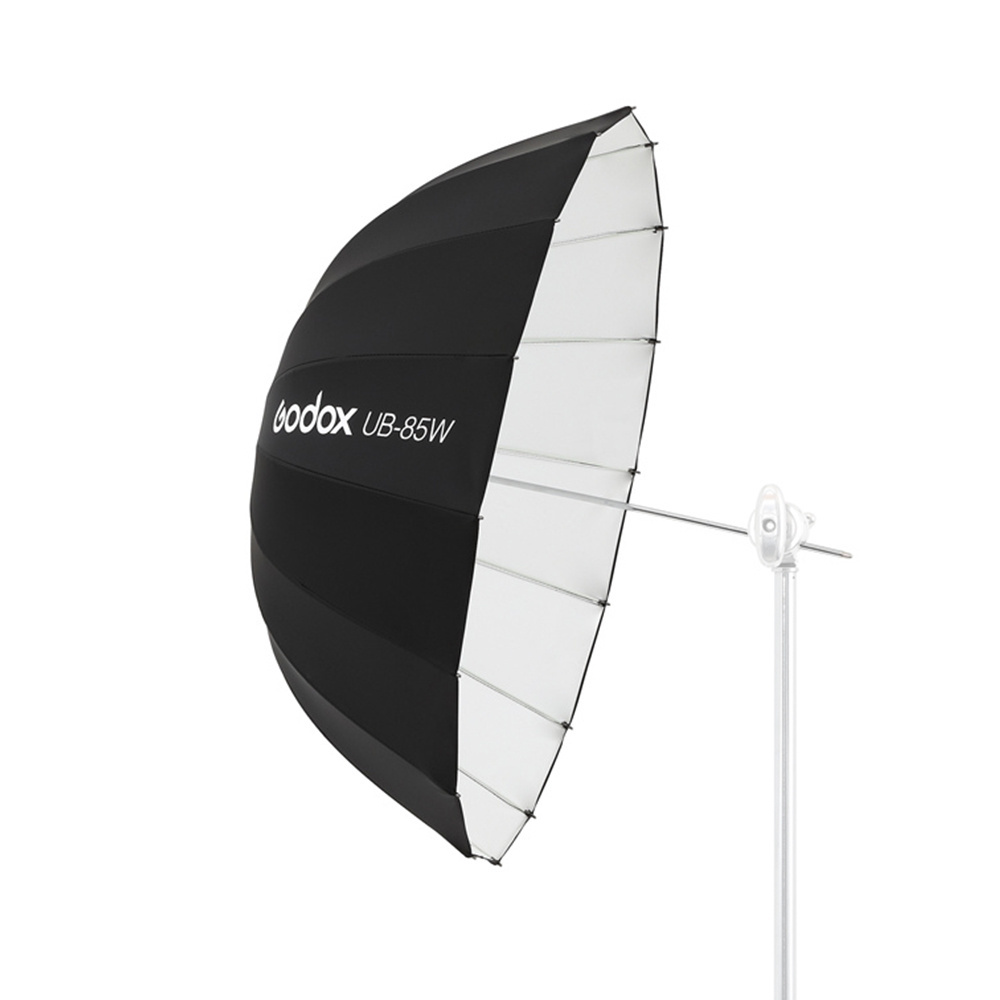 Godox UB-85W 33.5in 85cm Parabolic Black White Reflective Umbrella Studio Light Umbrella with Black Silver Diffuser Cover Cloth