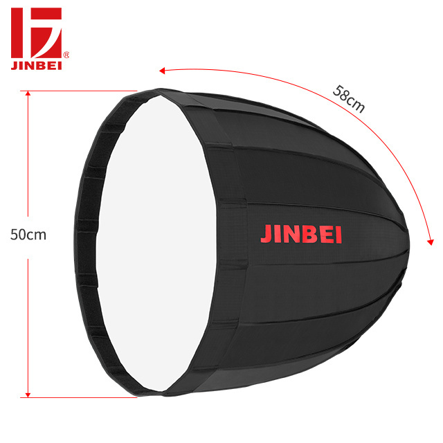 JINBEI Diameter 19in/ 50cm Umbrella Deep Softbox with Grid Bowens Mount for Studio Flash Key Light for Eyes Portrait photography