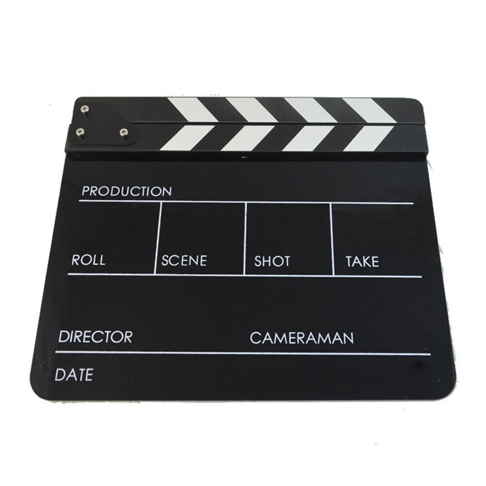 Acrylic Black Colour Acrylic Movie Photography Clapper Board With Markers And Eraser Board