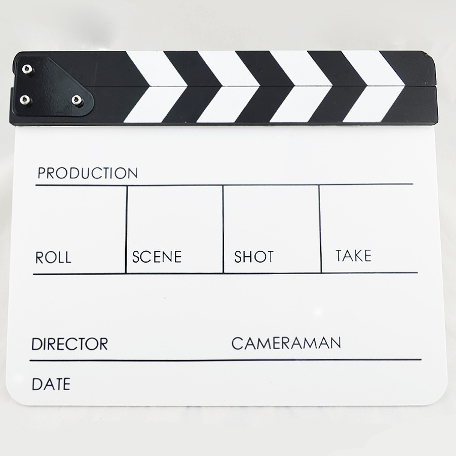 Acrylic Black Colour Acrylic Movie Photography Clapper Board With Markers And Eraser Board