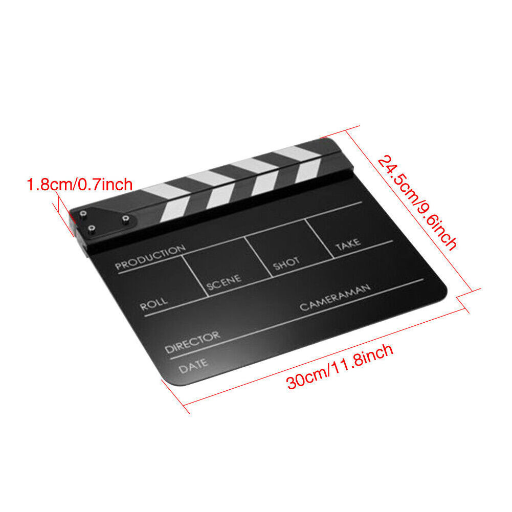 Acrylic Black Colour Acrylic Movie Photography Clapper Board With Markers And Eraser Board