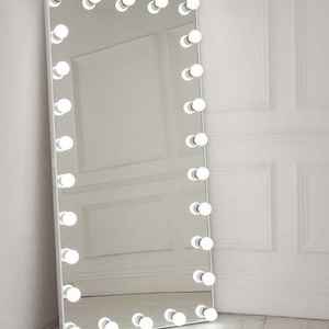 2022 Home Decor Full Length Large Dressing Room Mirror Standing Hollywood Makeup Vanity Mirror With Bulbs