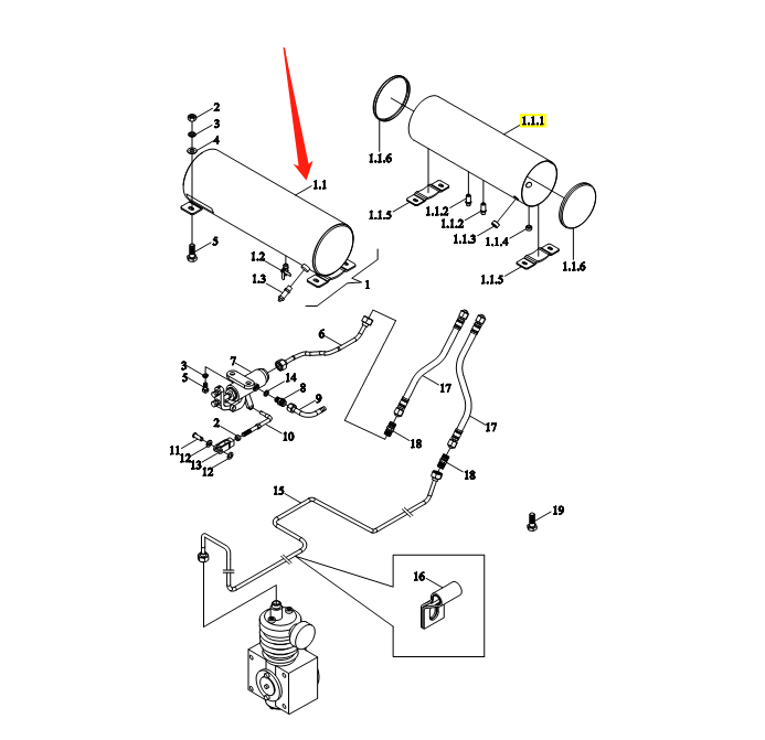 FT300.80.021 Gas Tank Welding Assembly For Foton Lovol agricultural machinery & equipment Farm Tractors