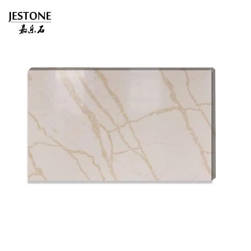 Wholesale Artificial Inch Calacatta Gold White Quartz Slab Low Silica Plate Engineered low silica quartz