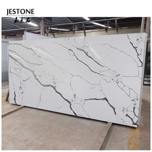 Slabs Artificial Marble Stone Calacatta Quartz Stone Kitchen Custom CE Modern Kitchen Decor White Gold Kitchen Countertops India