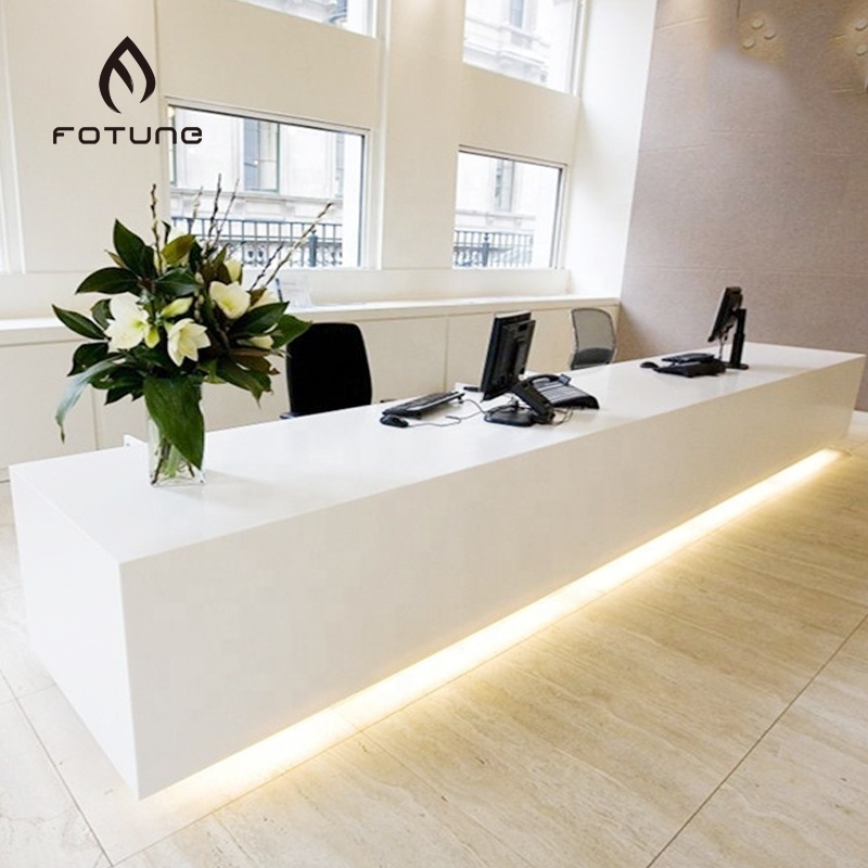 Marble Corians Bending Arc-shape Office Front Counter Reception Desk