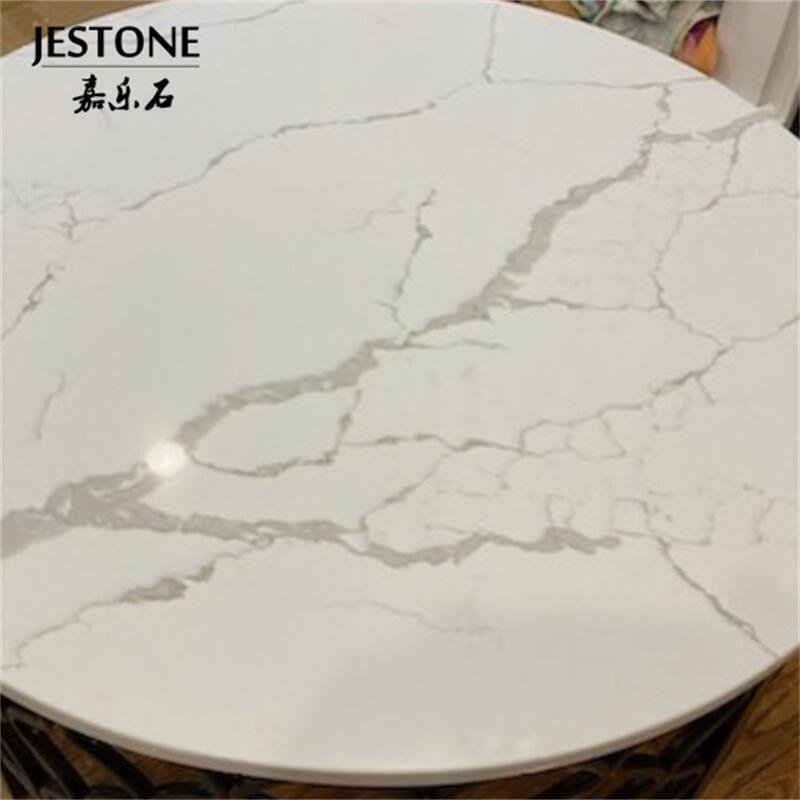 Modern Style Kitchen Countertop Grey Veins Artificial Stone Slabs Quartz White Home Decoration CE Certificate 7 Mohs