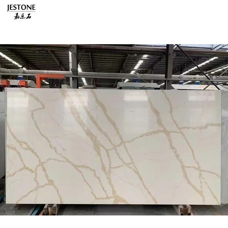 Wholesale Artificial Inch Calacatta Gold White Quartz Slab Low Silica Plate Engineered low silica quartz