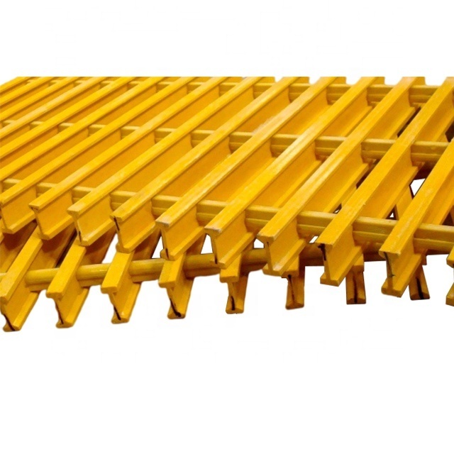 anti skid safety grit sanded surface fiberglass I bar T bar section pultruded frp grp grating