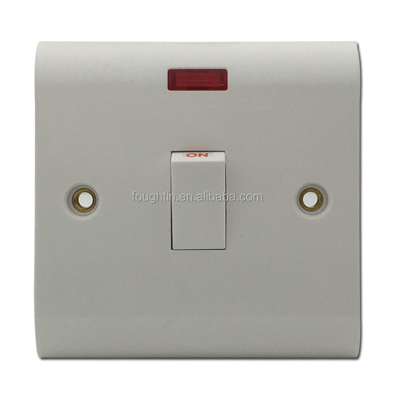 Slim plate bakelite 20A Double Pole switch with light 1gang switch electrical switch socket