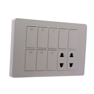 White plate 8+2 pakistan type electrical wall switch socket