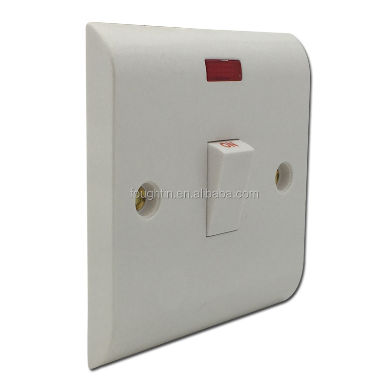 Slim plate bakelite 20A Double Pole switch with light 1gang switch electrical switch socket