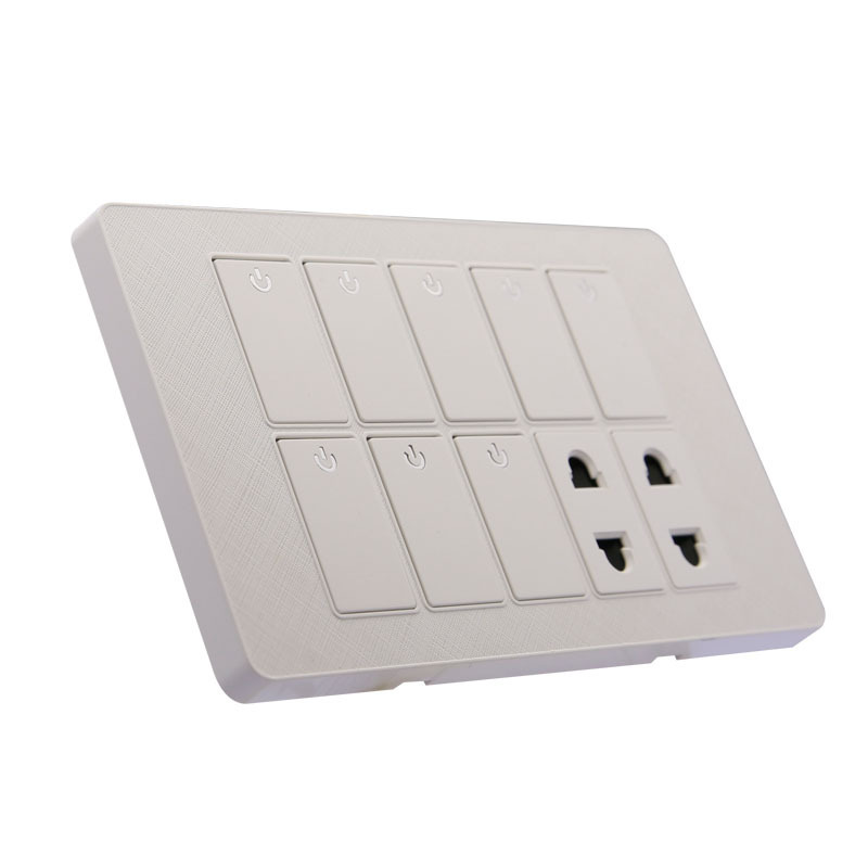 White plate 8+2 pakistan type electrical wall switch socket