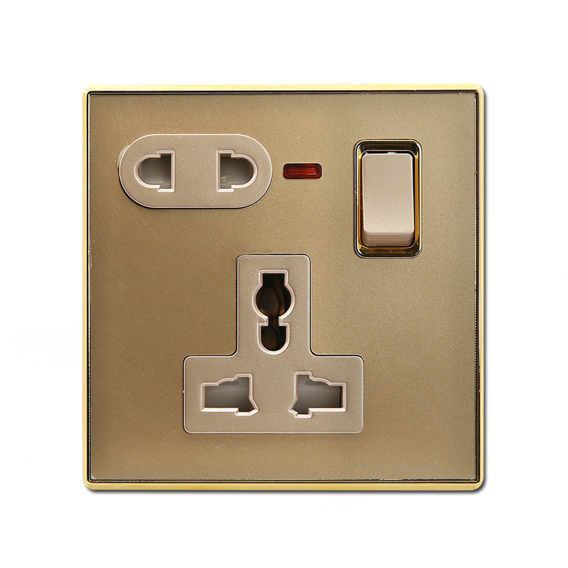 5 pin multi function socket with switch and neon