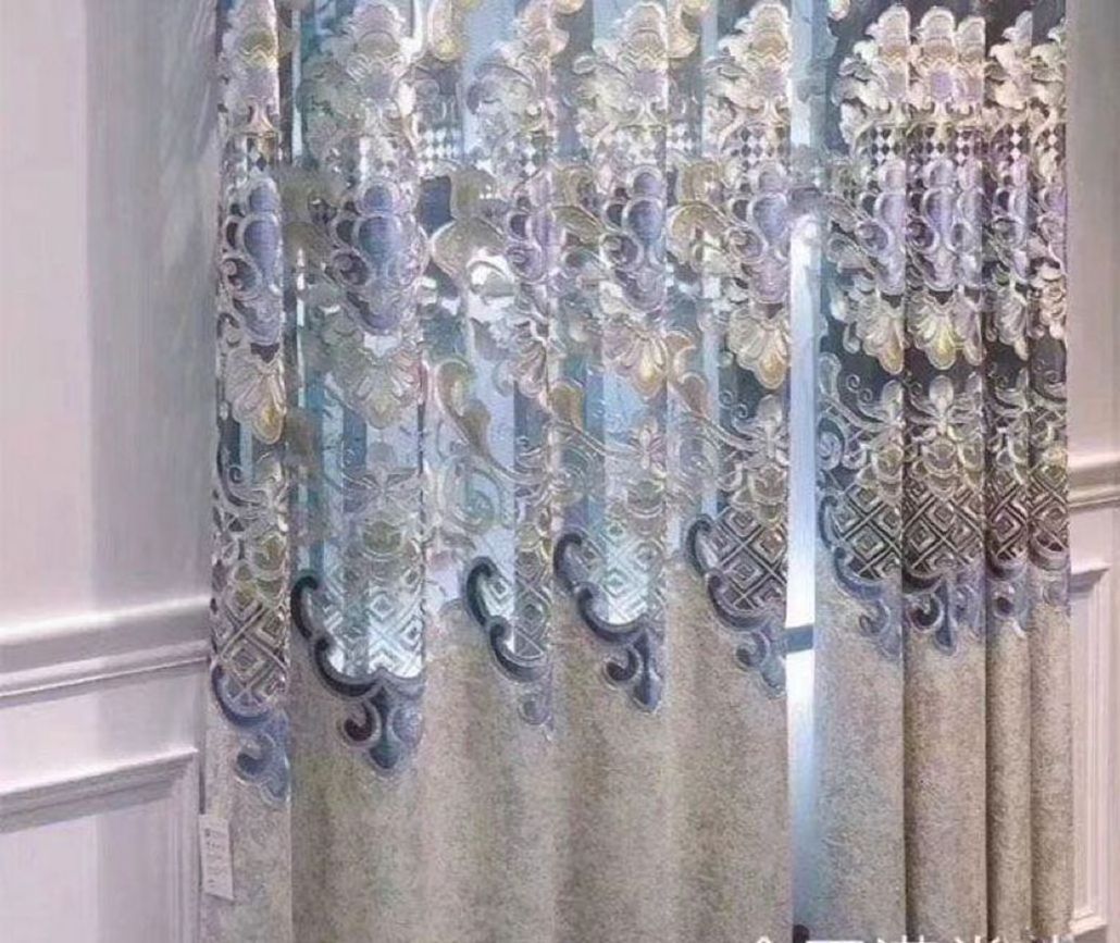 Custom Made Small Moq  chenilles Embroidered Ready  Curtains Fabric