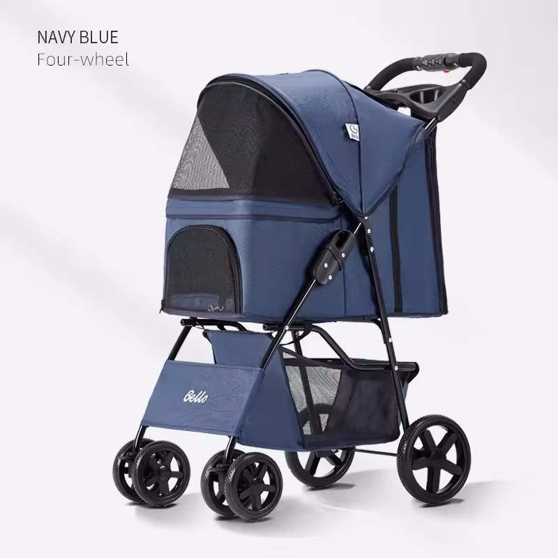 Manufacturer 3 in 1 Aluminum Frame Folding Baby Stroller Car High Landscape Pet Carrier With Car Seat Luxury Pet Stroller