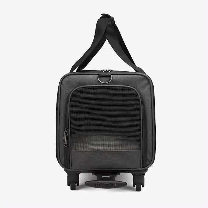 Custom Pet Carrier Travel with Wheels Removable Rolling 4 Wheels with Telescopic Walking Handle Dog Stroller Cat Trolley Bag