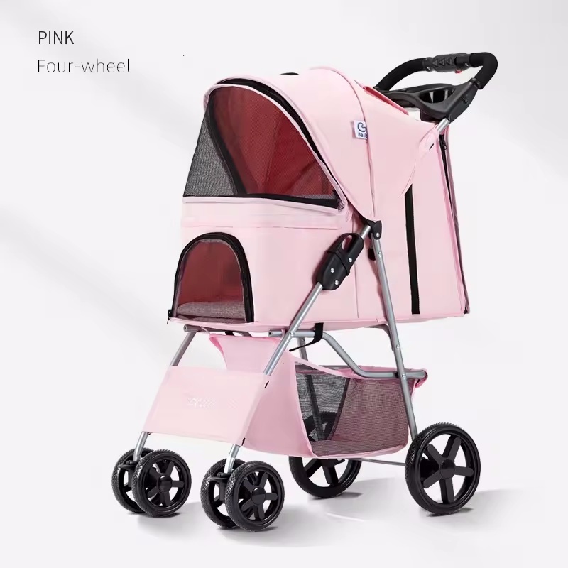 Manufacturer 3 in 1 Aluminum Frame Folding Baby Stroller Car High Landscape Pet Carrier With Car Seat Luxury Pet Stroller