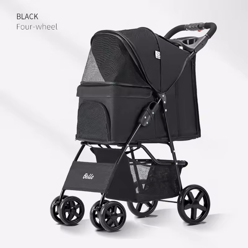 Manufacturer 3 in 1 Aluminum Frame Folding Baby Stroller Car High Landscape Pet Carrier With Car Seat Luxury Pet Stroller