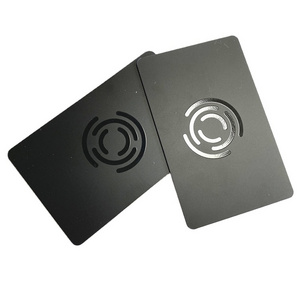 customized cool solid black luxury nfc cards with shiny hologram logo